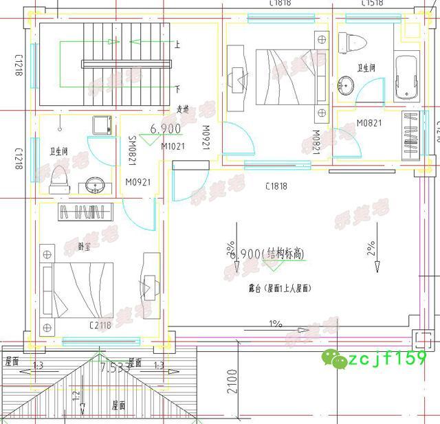 主體造價30萬110平米農(nóng)村三層復式別墅設計圖，戶型大方寬敞。