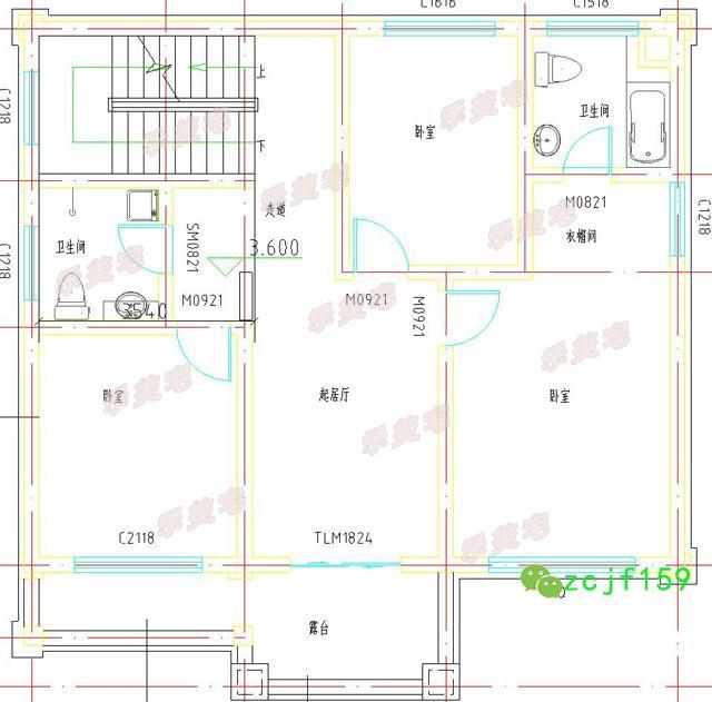 主體造價30萬110平米農(nóng)村三層復式別墅設計圖，戶型大方寬敞。