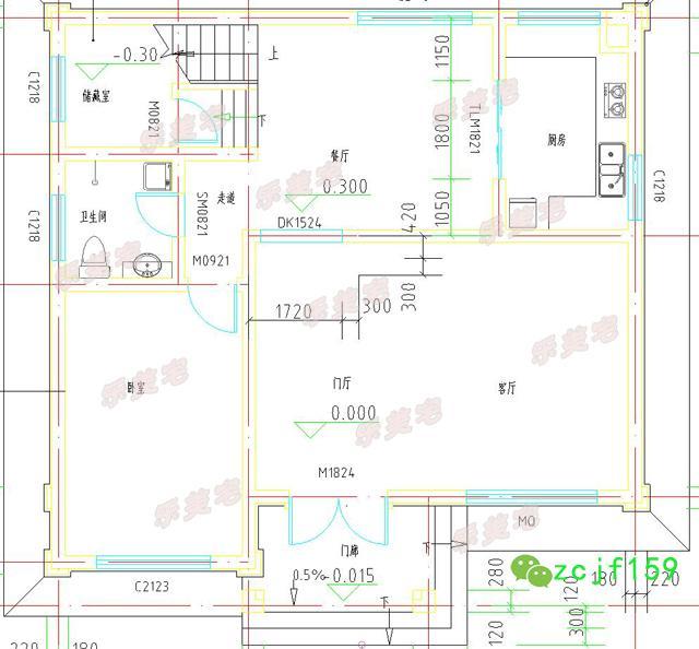 主體造價30萬110平米農(nóng)村三層復式別墅設計圖，戶型大方寬敞。