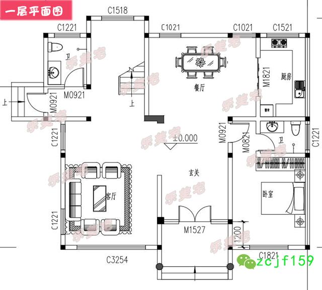 120平米簡約三層農(nóng)村三層自建別墅設計圖，羅馬柱裝飾，外觀精美，布局實用。