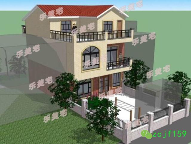 5套農(nóng)村20萬左右三層住房別墅設(shè)計圖，外觀樸素淡雅，室內(nèi)結(jié)構(gòu)緊湊實用，采光透氣佳，帶大曬臺設(shè)計，觀景娛樂皆可。