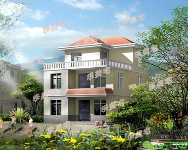 5套農(nóng)村20萬左右三層住房別墅設(shè)計圖，外觀樸素淡雅，室內(nèi)結(jié)構(gòu)緊湊實用，采光透氣佳，帶大曬臺設(shè)計，觀景娛樂皆可。