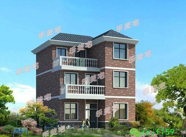 5套農(nóng)村20萬左右三層住房別墅設(shè)計圖，外觀樸素淡雅，室內(nèi)結(jié)構(gòu)緊湊實用，采光透氣佳，帶大曬臺設(shè)計，觀景娛樂皆可。