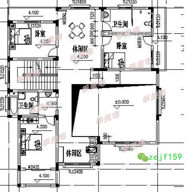 14x17米帶復(fù)式挑空客廳農(nóng)村三層別墅設(shè)計(jì)圖，空間設(shè)計(jì)合理，帶多個(gè)休閑娛樂室，可帶多個(gè)親朋好友一起娛樂，一起享受休閑的假