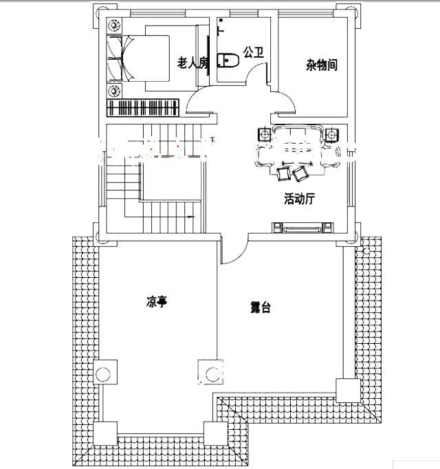 面寬8以?xún)?nèi)農(nóng)村三層小別墅設(shè)計(jì)圖，外觀高端大氣，大露臺(tái)有最大化的觀景視覺(jué)效果。