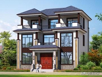 新中式三層帶露臺小別墅設(shè)計圖，建一棟中式別墅，彰顯自己的品位與地位。