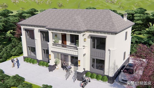 新中式別墅設(shè)計(jì)圖，平面布局十分規(guī)整，符合業(yè)主要求和家人的使用習(xí)慣