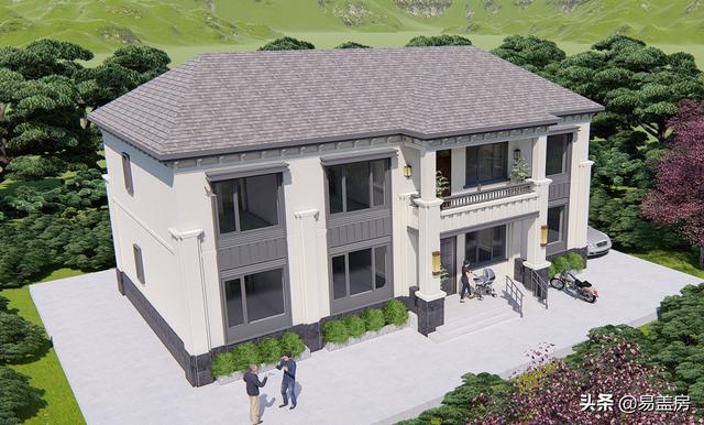 新中式別墅設(shè)計(jì)圖，平面布局十分規(guī)整，符合業(yè)主要求和家人的使用習(xí)慣