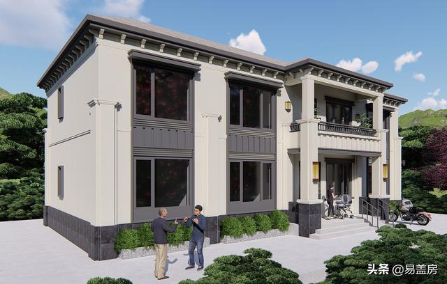 新中式別墅設(shè)計(jì)圖，平面布局十分規(guī)整，符合業(yè)主要求和家人的使用習(xí)慣