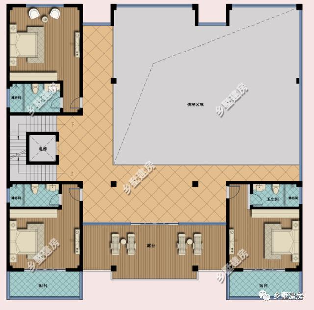 帶挑空客廳+電梯三層別墅設(shè)計圖，豪到人人都說好！充分的顯示主人的身份地位等。