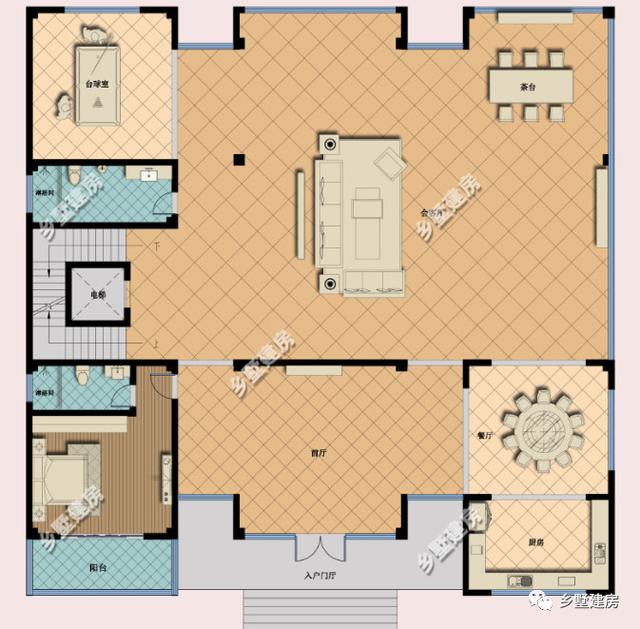 帶挑空客廳+電梯三層別墅設(shè)計圖，豪到人人都說好！充分的顯示主人的身份地位等。