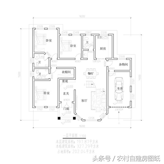 3款一層農(nóng)村別墅設(shè)計圖，不管哪一款都秒殺農(nóng)村的那些樓房。再配上庭院綠化，城里給套房子絕對不換。