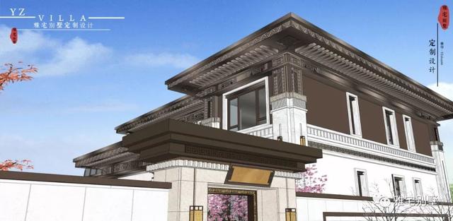 河北兩層新中式合院別墅設(shè)計(jì)圖，24x35米，前庭后院，小橋流水