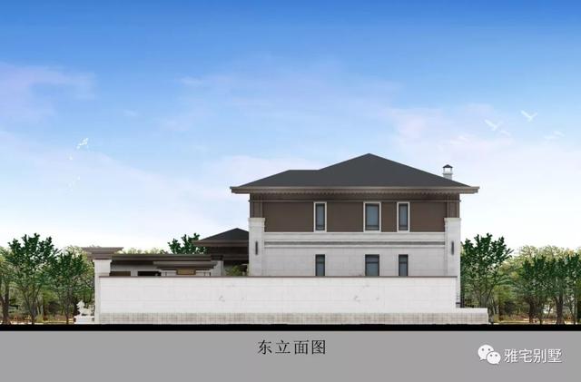 河北兩層新中式合院別墅設(shè)計(jì)圖，24x35米，前庭后院，小橋流水