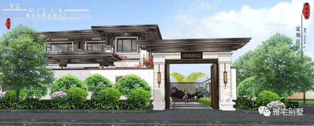 河北兩層新中式合院別墅設(shè)計(jì)圖，24x35米，前庭后院，小橋流水