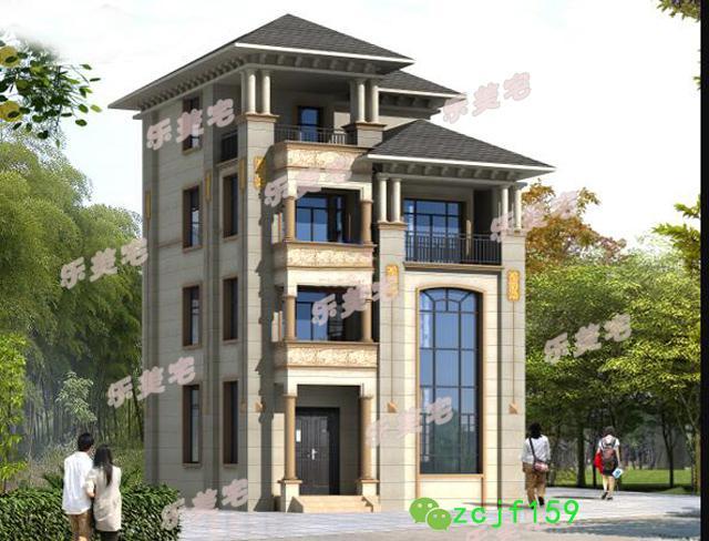 8x11米四層農村自建別墅設計圖，框架結構 主體造價：40-45萬