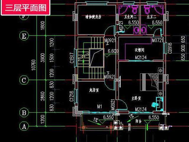8x11米四層農村自建別墅設計圖，框架結構 主體造價：40-45萬