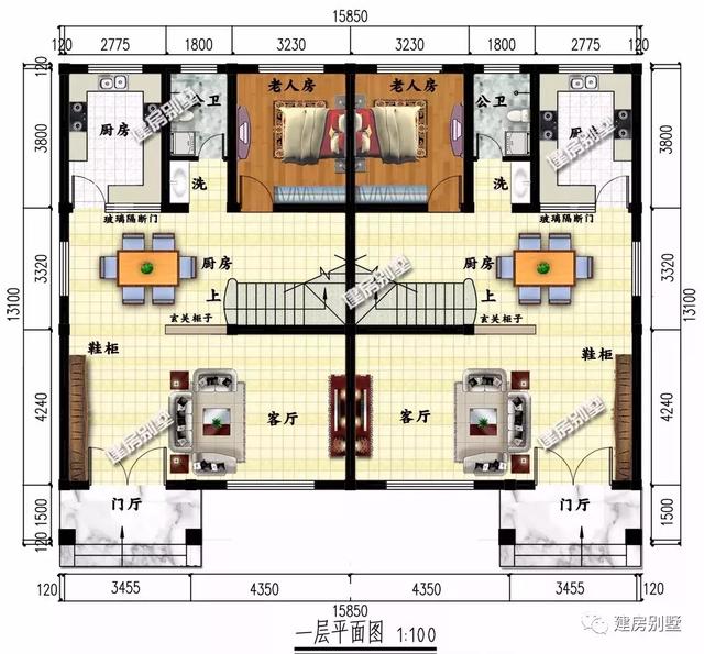 兩款造價30多萬的雙拼別墅設(shè)計圖，近七成的兄弟會這樣建