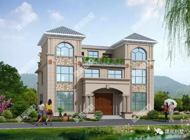 兩棟雙拼別墅設(shè)計圖，造價35萬左右，漂亮很實用，共用堂屋的雙拼戶型。