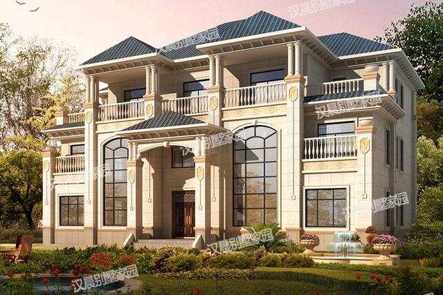 開春就蓋這棟雙拼別墅設計圖，占地351平方米的自建房設計圖可謂是洋氣十足美觀實用