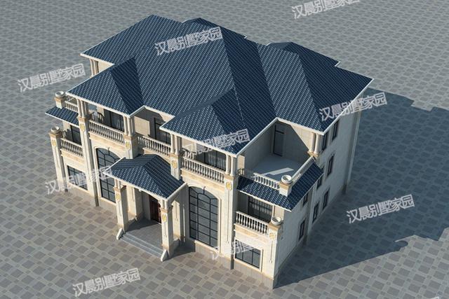 開春就蓋這棟雙拼別墅設計圖，占地351平方米的自建房設計圖可謂是洋氣十足美觀實用