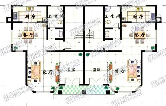 50萬(wàn)框架結(jié)構(gòu)18×12米三層雙拼別墅施效果圖，看上去十分氣派