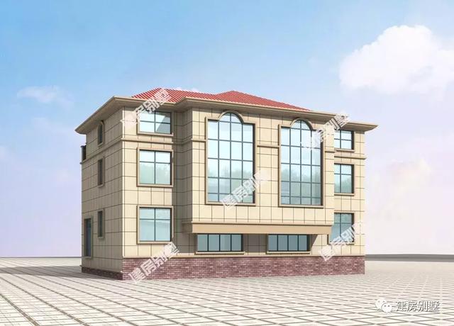 簡(jiǎn)歐式外觀設(shè)計(jì)的雙拼別墅設(shè)計(jì)圖，造價(jià)不算高，兩兄弟合建很體面