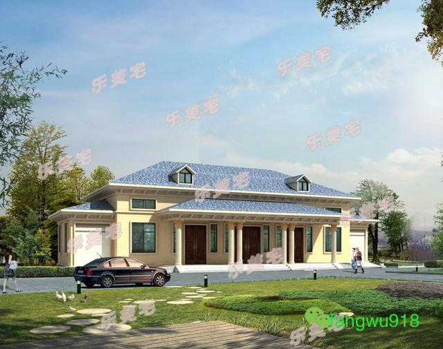 農(nóng)村一層雙拼別墅設(shè)計圖，室內(nèi)設(shè)計都非常合理，符合農(nóng)村的風景布局