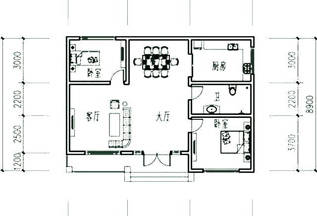農(nóng)村一層雙拼別墅設(shè)計圖，室內(nèi)設(shè)計都非常合理，符合農(nóng)村的風景布局