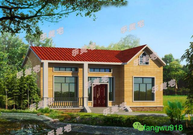 農(nóng)村一層雙拼別墅設(shè)計圖，室內(nèi)設(shè)計都非常合理，符合農(nóng)村的風景布局