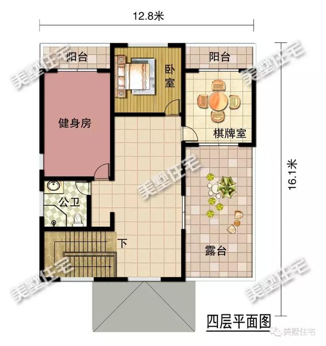 這款四層別墅設(shè)計(jì)圖真的是獨(dú)一份兒，設(shè)計(jì)功能特別齊全