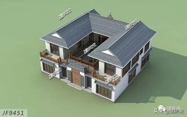 36萬建棟中式別墅設(shè)計圖，宛如一幅秀麗的山水畫，無法讓人不愛