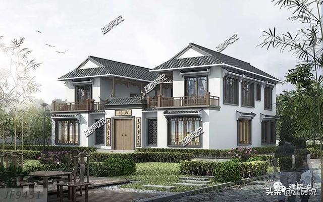 36萬建棟中式別墅設(shè)計圖，宛如一幅秀麗的山水畫，無法讓人不愛