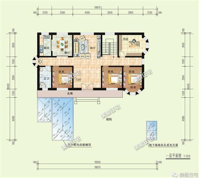 經(jīng)濟實用的農(nóng)村一層小別墅設(shè)計圖，磚混結(jié)構(gòu)，主體造價18萬左右。