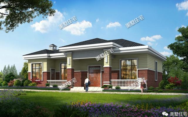 經(jīng)濟實用的農(nóng)村一層小別墅設(shè)計圖，磚混結(jié)構(gòu)，主體造價18萬左右。