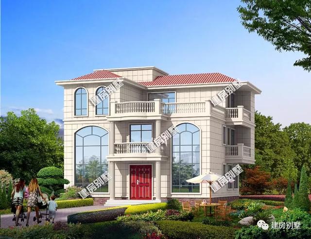 面寬13米多的兩棟三層自建房設(shè)計(jì)圖，戶型很周正。