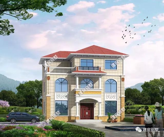 面寬13米多的兩棟三層自建房設(shè)計(jì)圖，戶型很周正。