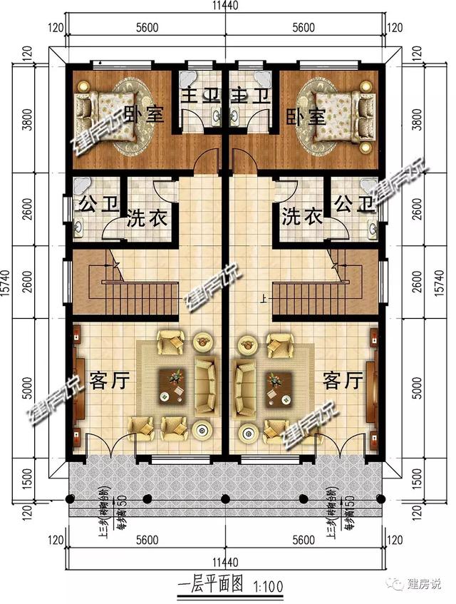 經(jīng)濟(jì)又實(shí)用的兄弟雙拼別墅設(shè)計(jì)圖，家有兩兄弟的這樣建經(jīng)濟(jì)又劃算。
