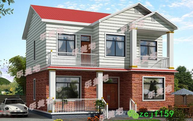 5棟農(nóng)村簡(jiǎn)約二層自建別墅設(shè)計(jì)圖，各種款式任你挑選