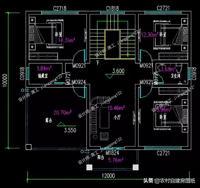 最實(shí)用的二層農(nóng)村別墅設(shè)計(jì)圖，兩種尺寸，不一樣的布局