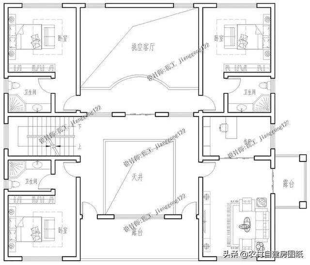 新中式三合院別墅設(shè)計(jì)圖，整個外觀都非常的有質(zhì)感