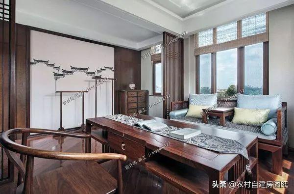 新中式三合院別墅設(shè)計(jì)圖，整個外觀都非常的有質(zhì)感