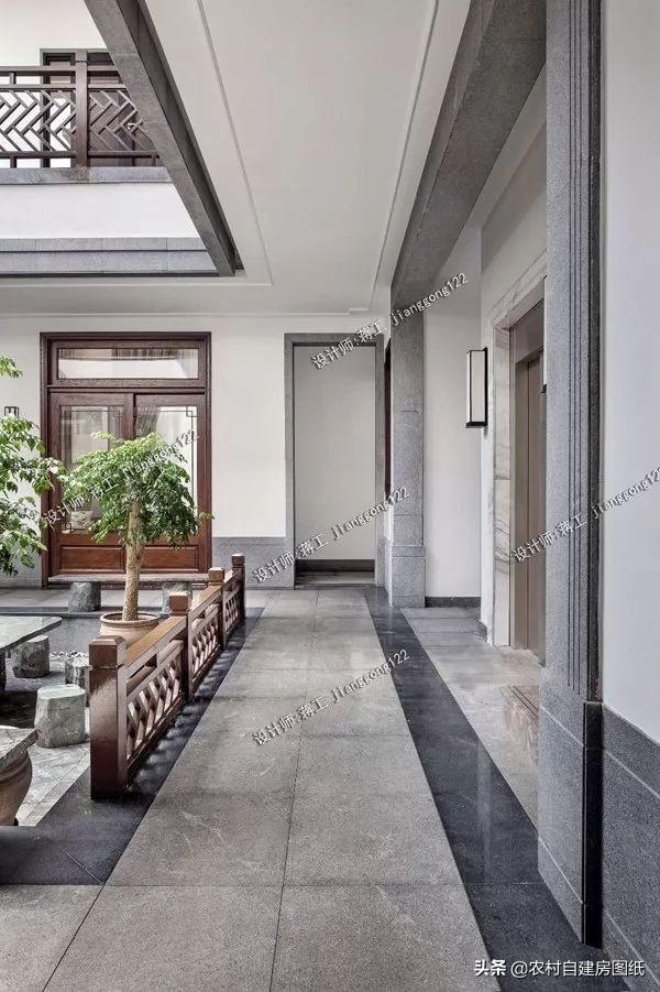 新中式三合院別墅設(shè)計(jì)圖，整個外觀都非常的有質(zhì)感