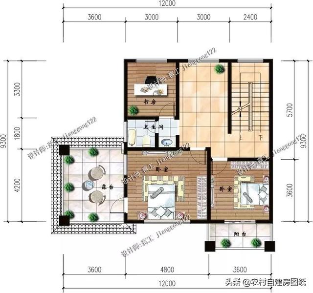 12款三層農(nóng)村別墅設(shè)計(jì)圖，主題造價(jià)20萬，占地100平方米左右