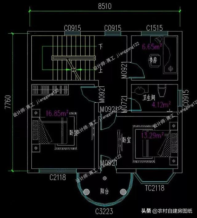 12款三層農(nóng)村別墅設(shè)計(jì)圖，主題造價(jià)20萬，占地100平方米左右