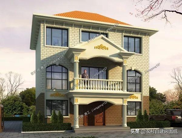 12款三層農(nóng)村別墅設(shè)計(jì)圖，主題造價(jià)20萬，占地100平方米左右