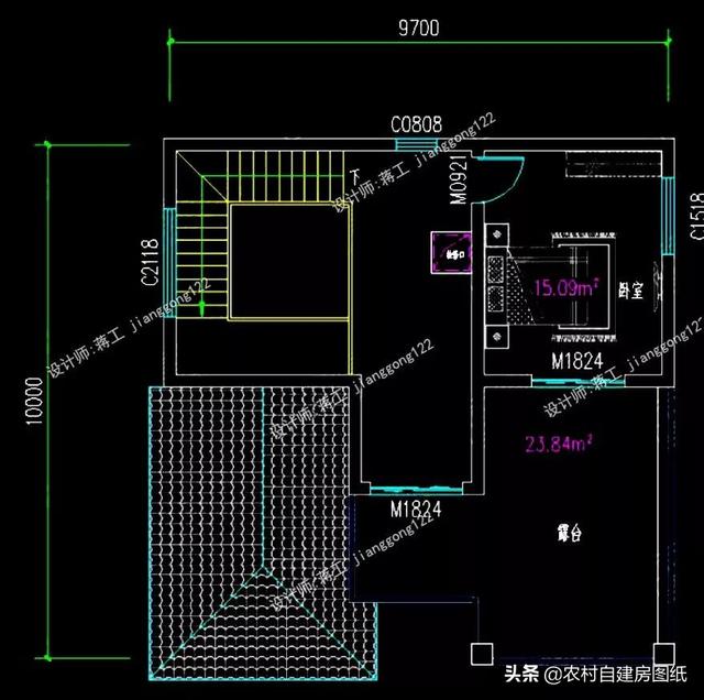 12款三層農(nóng)村別墅設(shè)計(jì)圖，主題造價(jià)20萬，占地100平方米左右