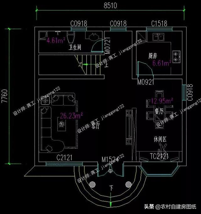 12款三層農(nóng)村別墅設(shè)計(jì)圖，主題造價(jià)20萬，占地100平方米左右
