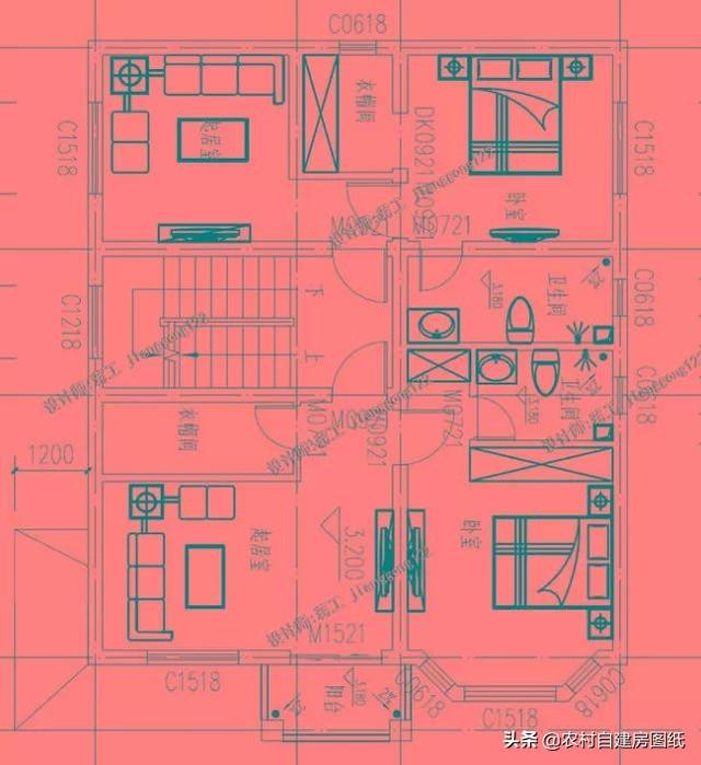 12款三層農(nóng)村別墅設(shè)計(jì)圖，主題造價(jià)20萬，占地100平方米左右