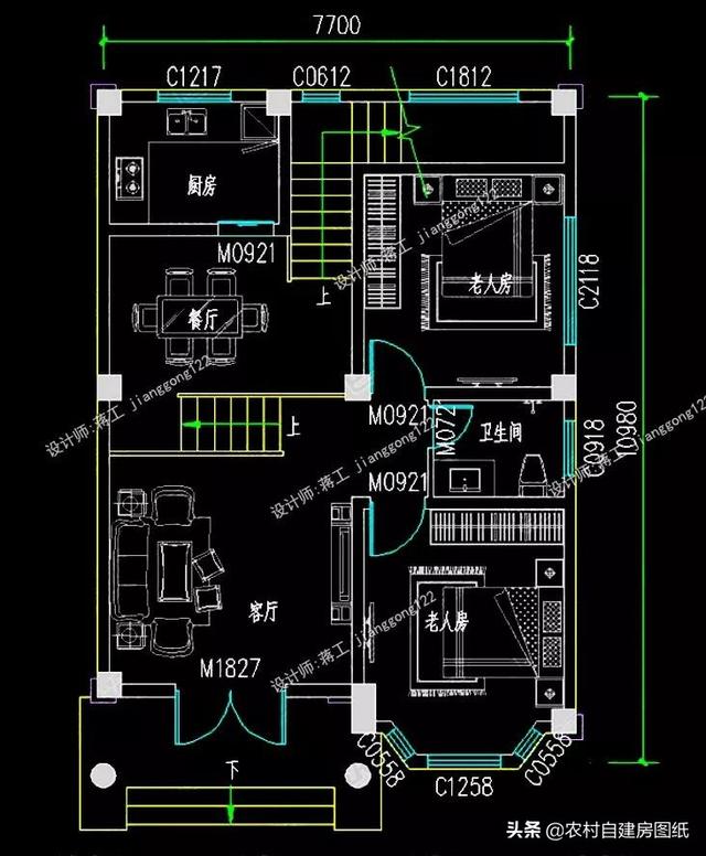 12款三層農(nóng)村別墅設(shè)計(jì)圖，主題造價(jià)20萬，占地100平方米左右